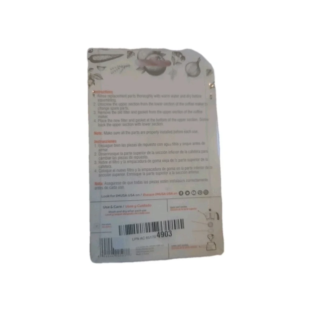 IMUSA Replacement Gasket Filter for 4‎ Cup Coffeemaker Moka/Espresso Maker